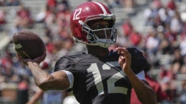 Alabama QB Keelon Russell at spring practice