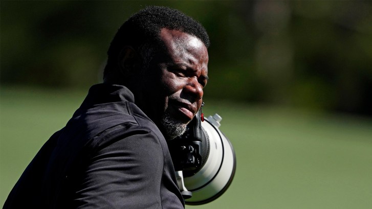 Ken Griffey Jr. with a camera at The Masters