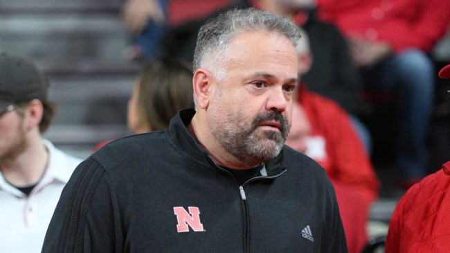 Matt Rhule at a Nebraska basketball game.