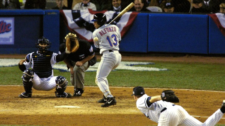 Roger Clemens pitches world series