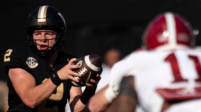 Vanderbilt QB Diego Pavia during game against Alabama