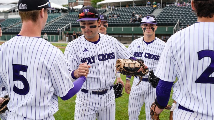 Holy Cross baseball players