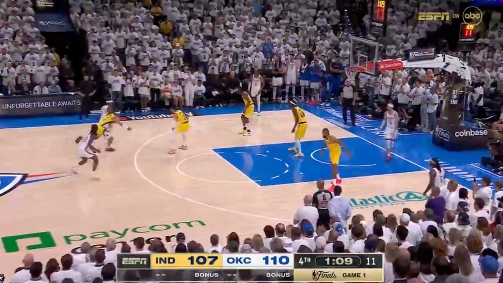 final minute of Game 1 of the NBA Finals