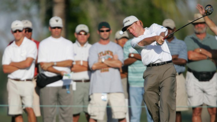 Jeff Sluman hits driver off the tee