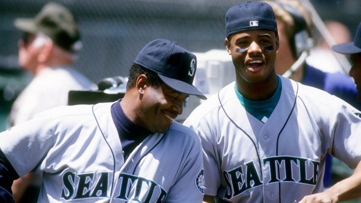 Ken Griffey Sr and Jr together on the Seattle Mariners