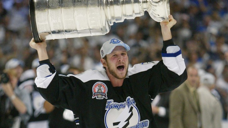 Nolan Pratt holding Stanley Cup