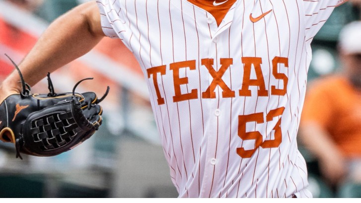 Texas logo on baseball uniform