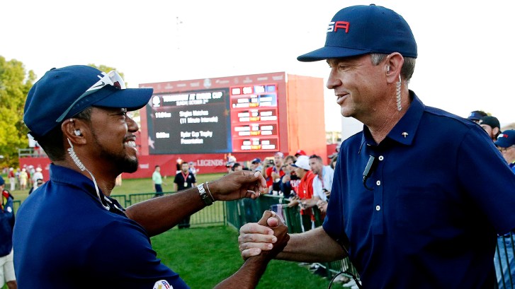 TIger Woods and Davis Love III