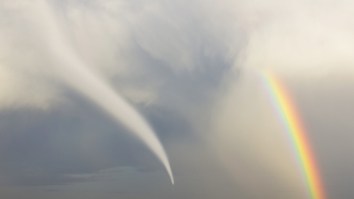 Nebraska Tornado Produced Photogenic Combination Of Wind, Lightning, and A Rainbow