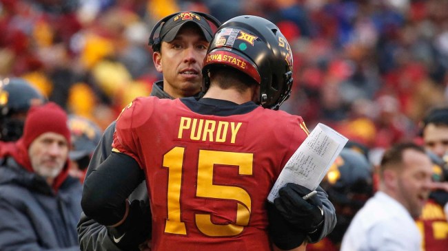 Iowa State football coach Matt Campbell and quarterback Brock Purdy