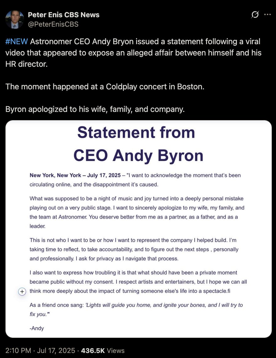Andy Byron Statement