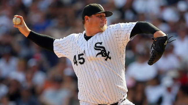 Bobby Jenks throws a pitch for the Chicago White Sox