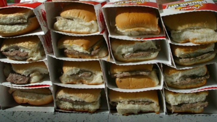 stacks of Krystal Burgers