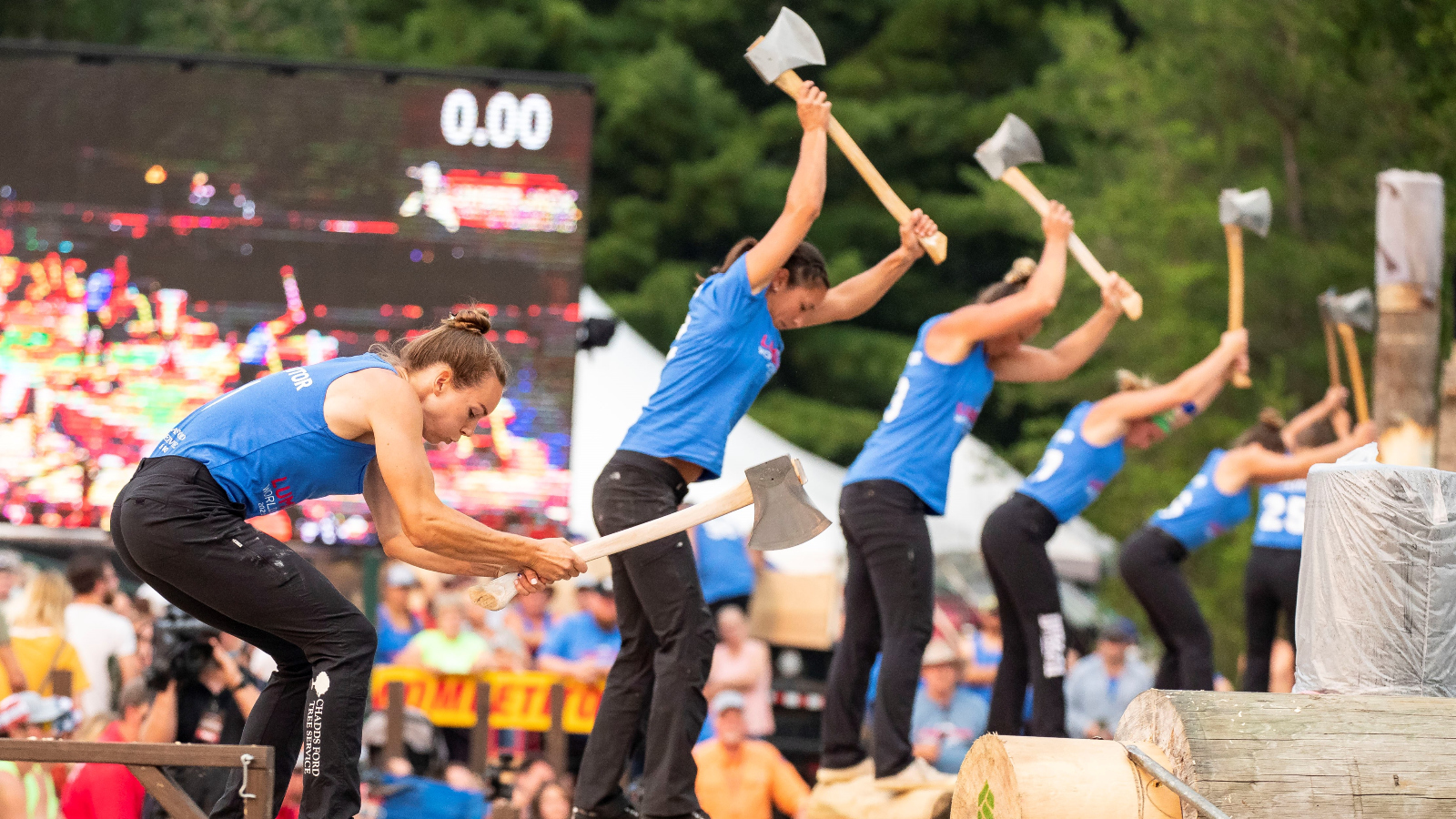 women compete in the Lumberjack World Championships