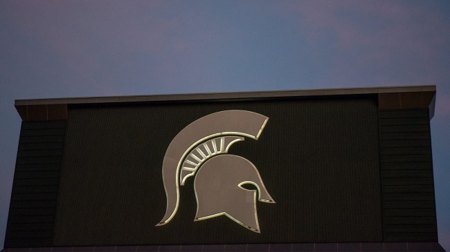Football scoreboard at Michigan State