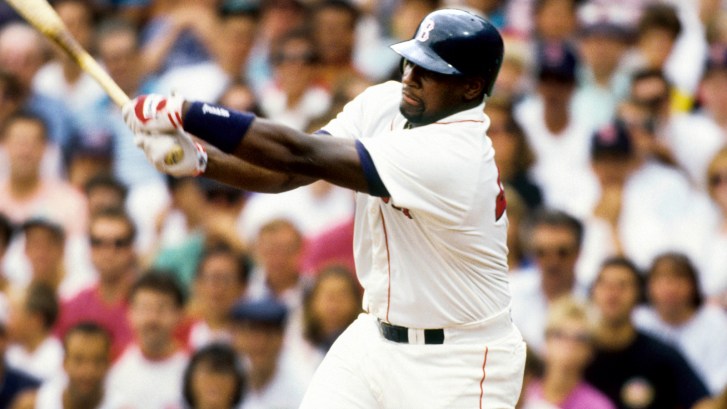 Mo Vaughn hits a home run