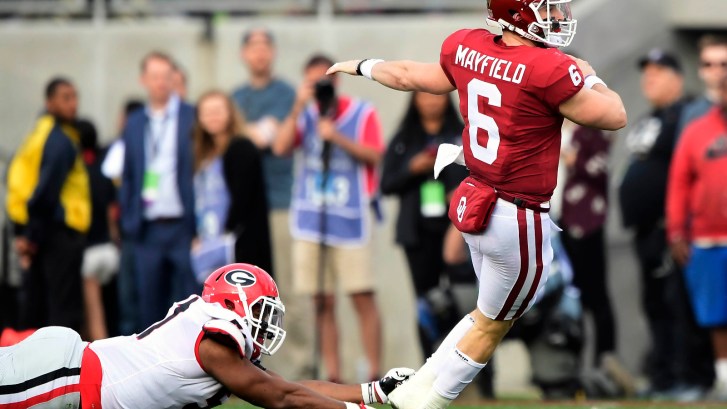 Baker Mayfield with the University of Oklahoma