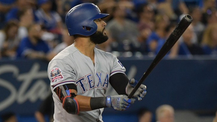 Nomar Mazara of the Cleveland Indians hits a home run