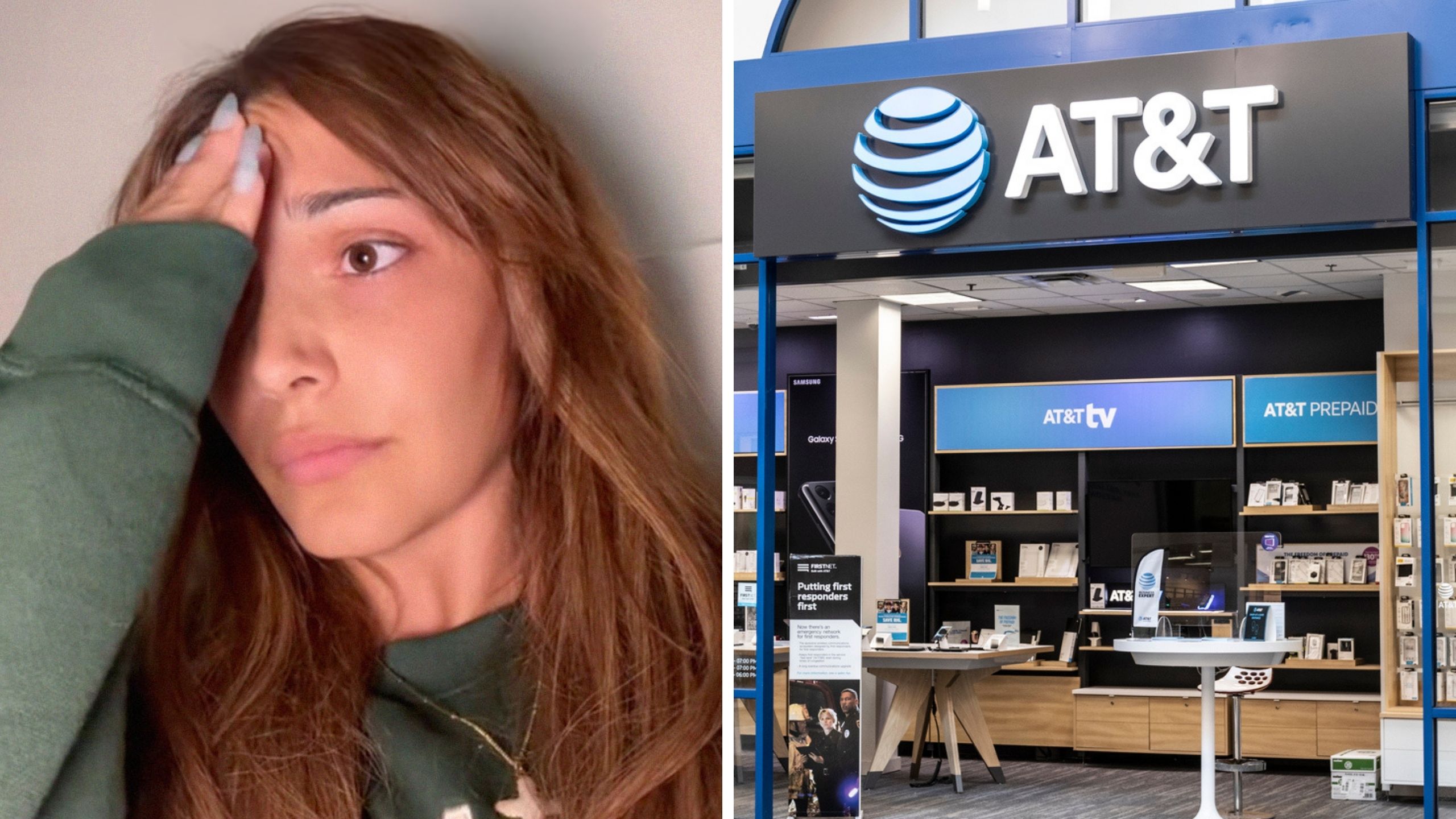 dallas woman next to ATT