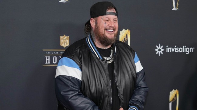 Jelly Roll at Super Bowl in Tennessee Titans jacket