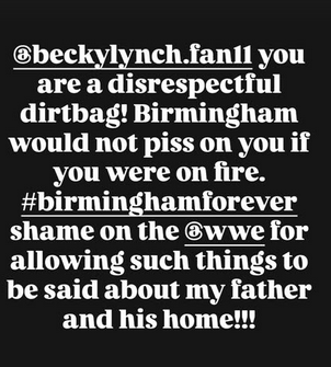 Kelly Osbourne calls out Becky Lynch on Instagram