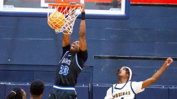 6-10 High Schooler With Offer From $35M NIL Suitor Bullies Tiny Basketball Players In Two-Sport Pursuit