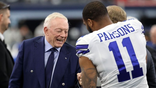 Dallas Cowboys owner Jerry Jones and Micah Parsons 
