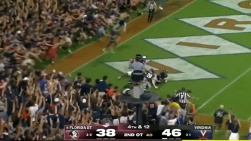 Virginia Students Nearly Trample Players In Scary Field Storming After Upset Of Florida State