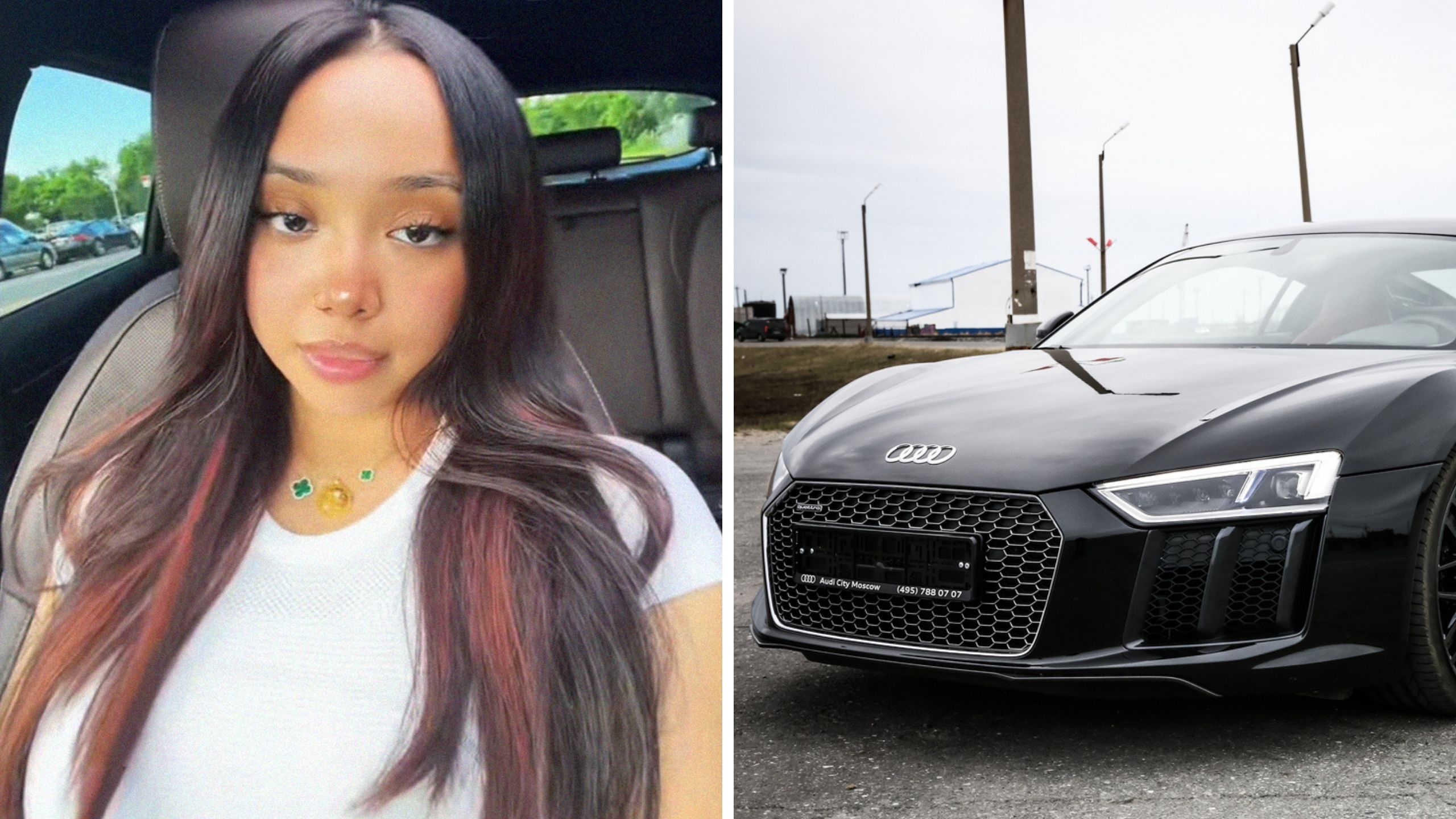woman shares how to catch man cheating (l) audi car (r)