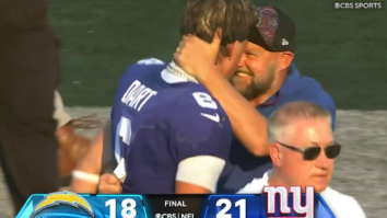 Extremely Happy Brian Daboll Hugs Jaxson Dart After Giants’ First Win Of Season