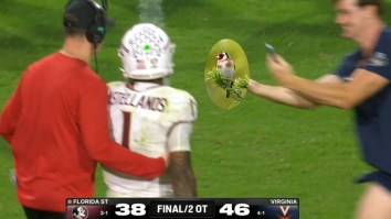 Virginia Fan Flips Off Florida State QB Thomas Castellanos After Storming The Field