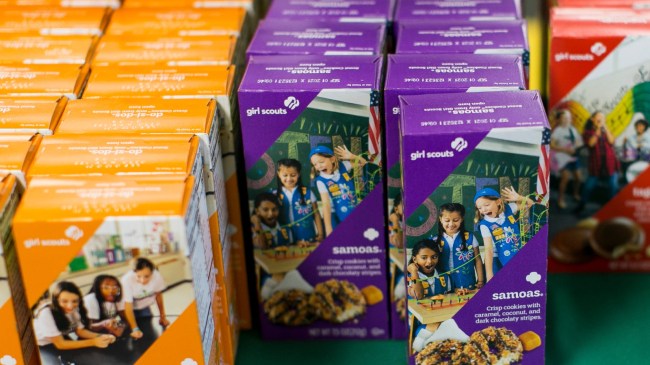 boxes of Girl Scout cookies