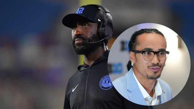 UCLA football coach DeShaun Foster and QB Nico Iamaleava