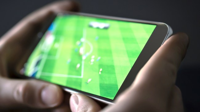 watching soccer on phone