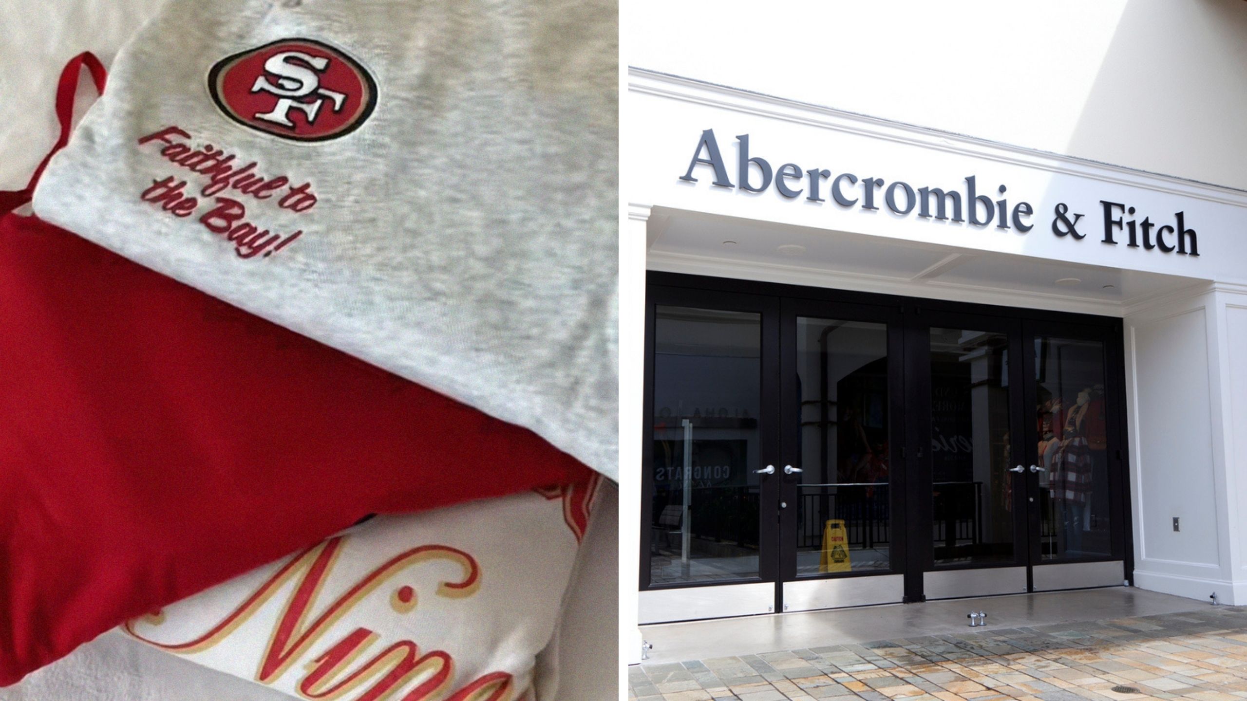 nfl merch (l) abercrombie & Fitch (r)
