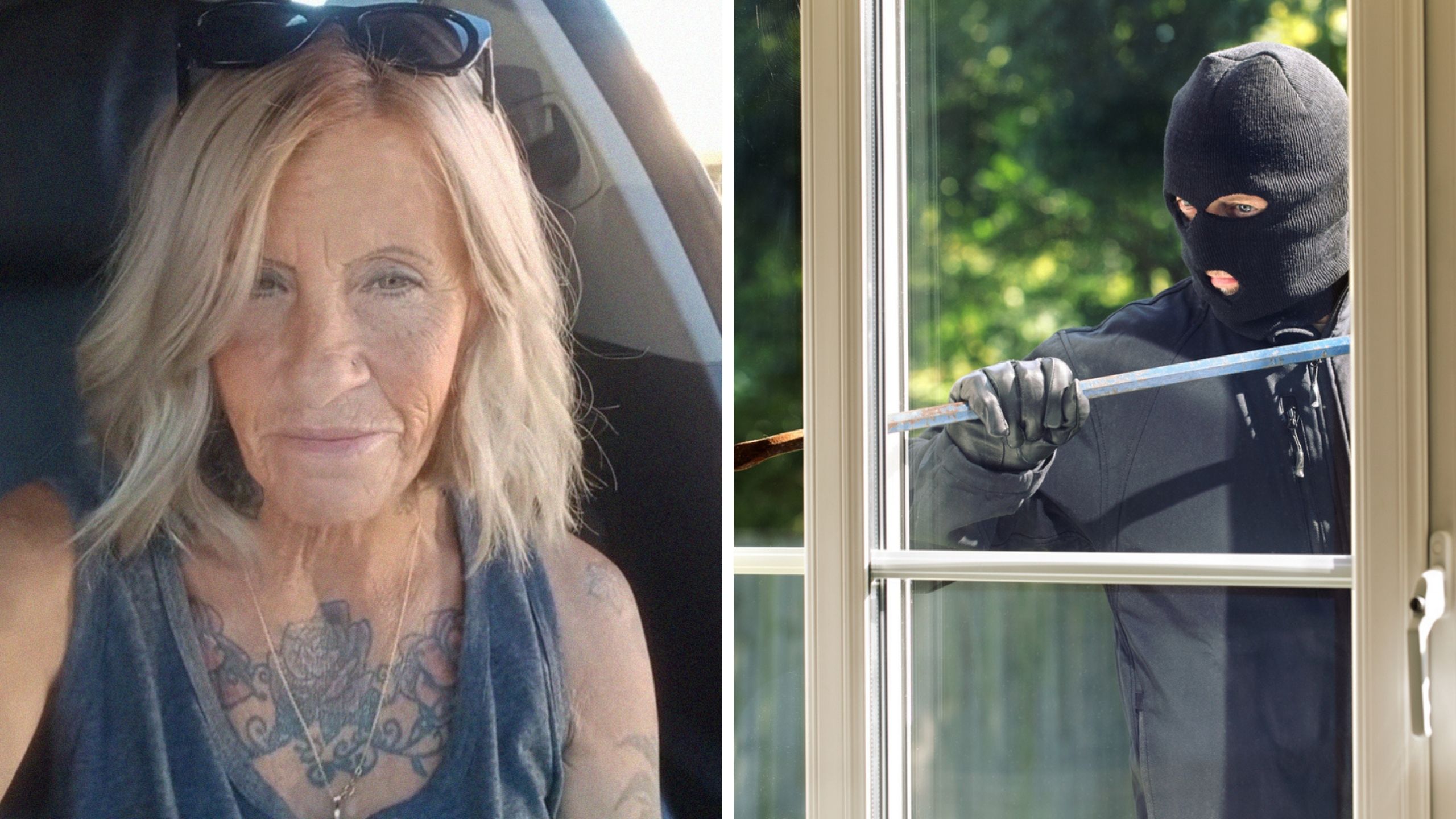 woman shares tips to keep home safe (l) burglar (r)