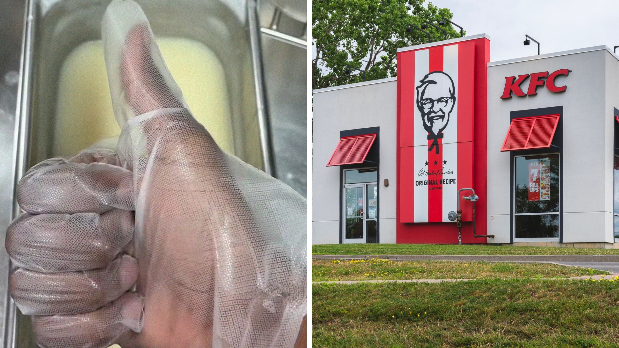 thumbs up (l) kfc (r)