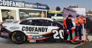 COOFANDY at Martinsville NASCAR with Christopher Bell #20 car October 2025
