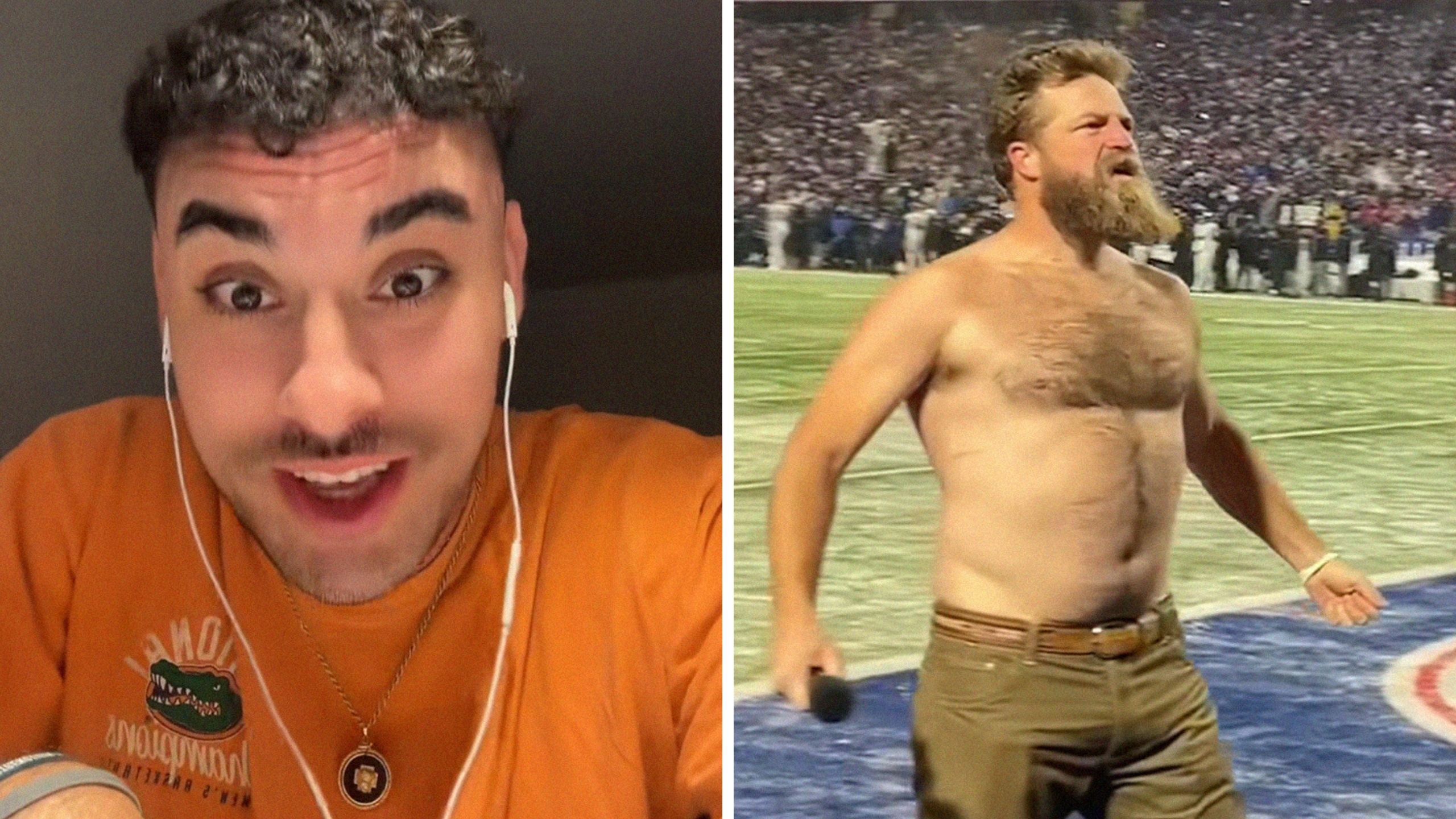 man sharing the type of friends we need (l) Ryan Fitzpatrick (r)