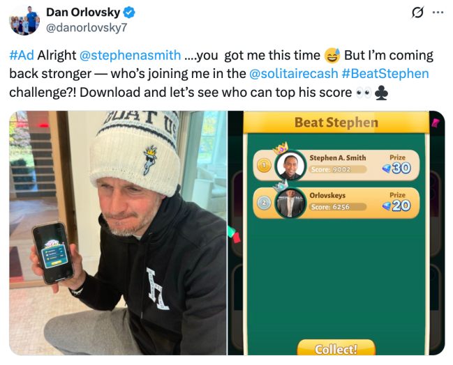 Dan Orlovsky solitaire ad