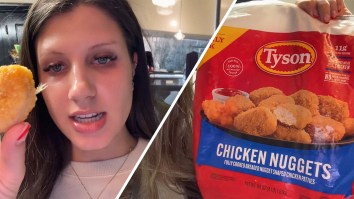 Woman Buys Frozen Tyson Chicken Nuggets. Then She Sees Something Poking Out Of One Of Them