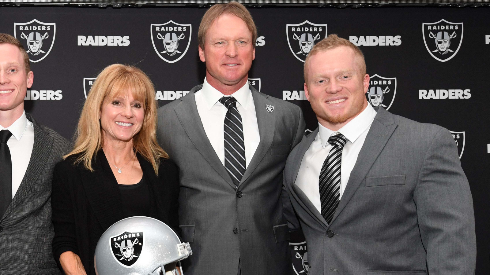 powerlifter Deuce Gruden with his father Jon Gruden
